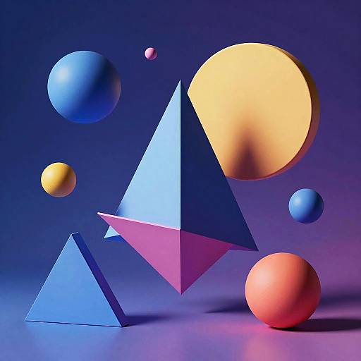 Surreal Geometric Dreamscape Art