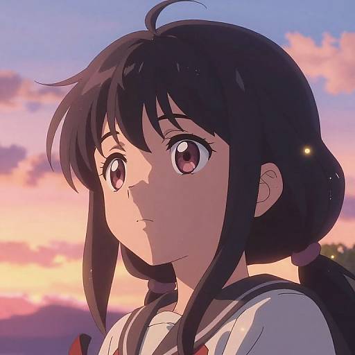 Stylized Anime Hornygaze Sunset