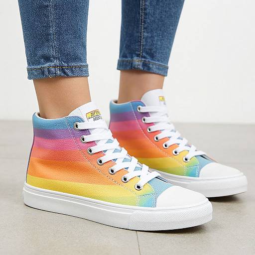 Rainbow High Top Casual Sneakers