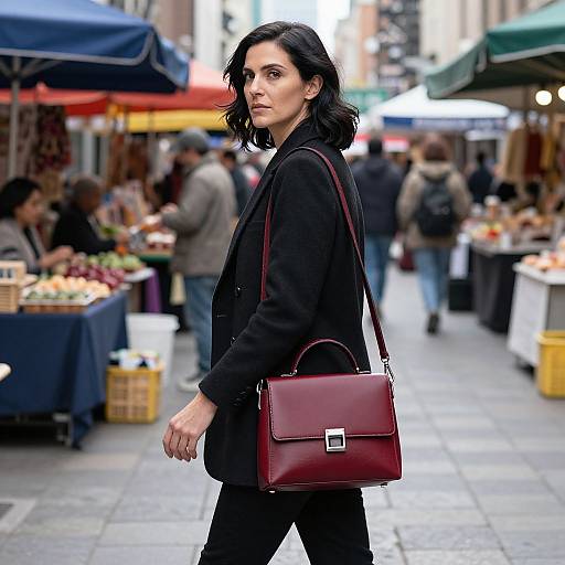 Confident Modern Woman in Metropolitan Market