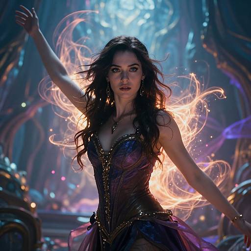 Mythical Cinematic Woman in Netherworld