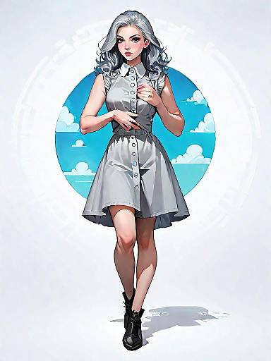 Modern Woman in Casual Midi Dress