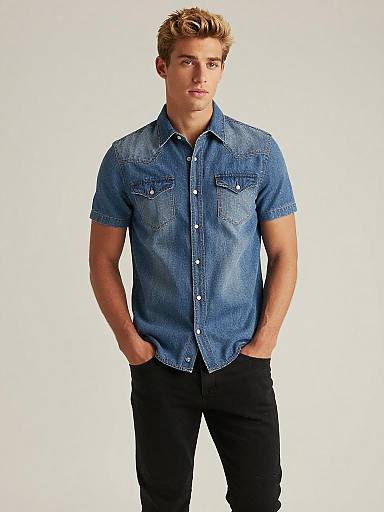 Casual Fitted Denim Fashion Portrait