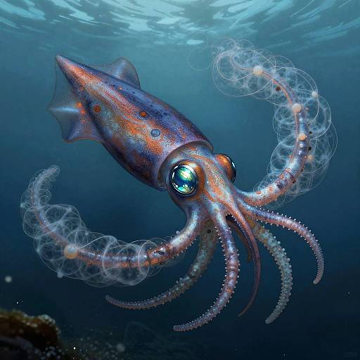 Biomechanical Stealthy Squid In Twilight