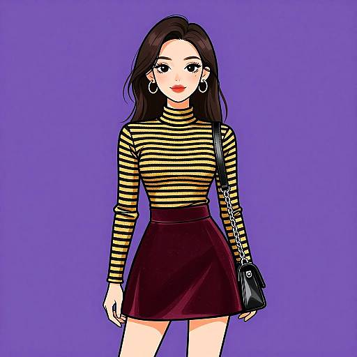 Stylish Woman in Trendy Outfit