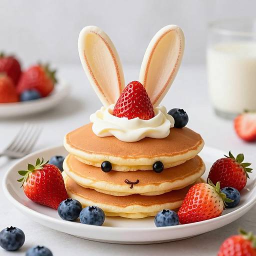 Whimsical Pancake Easter Bunny Art