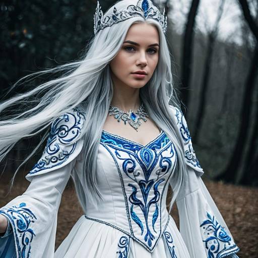 Fantasy Royalty Cosplay with Silver Hair