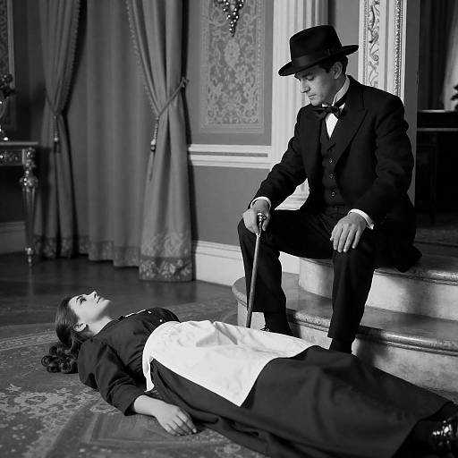 Elegant Noir Scene with Dramatic Contrast