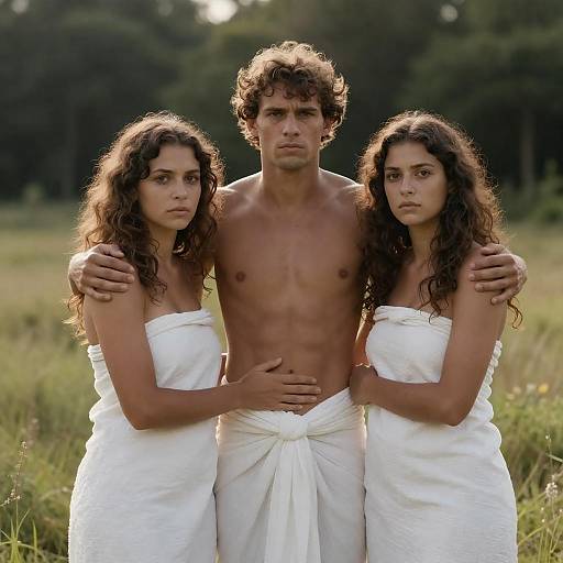 Intense Portrait in a Grassy Field