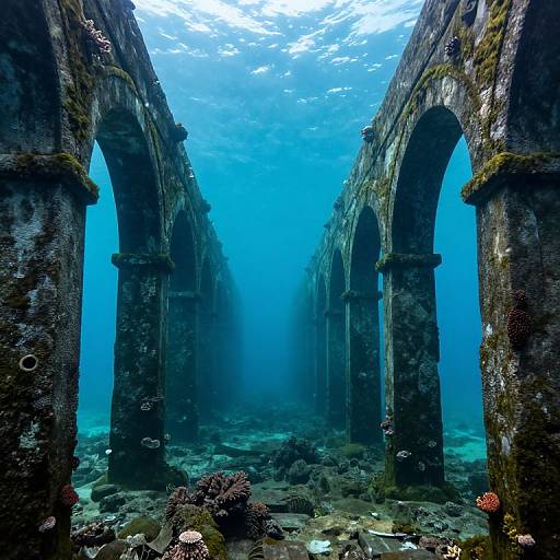 Endless Underwater Ancient Stone Archway