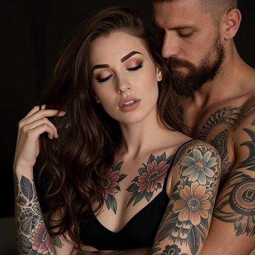 Intimate Tattooed Couple Portrait