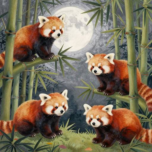 Whimsical Mystic Red Panda Wallpaper