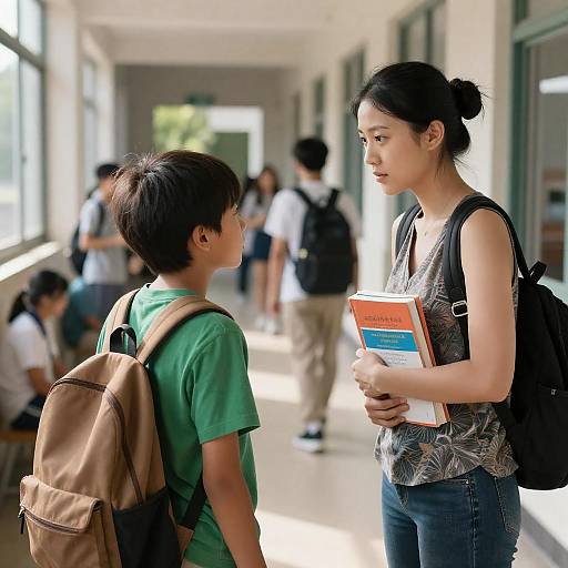 Dramatic School Hallway Encounter