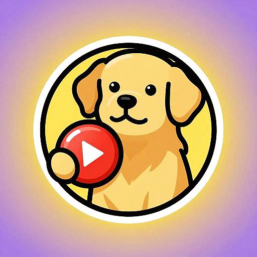 Perky Golden Retriever Gamer Logo