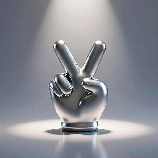 3D Chrome Finger Crossed Emoji