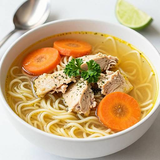 Golden Chicken Noodle Soup Bowl