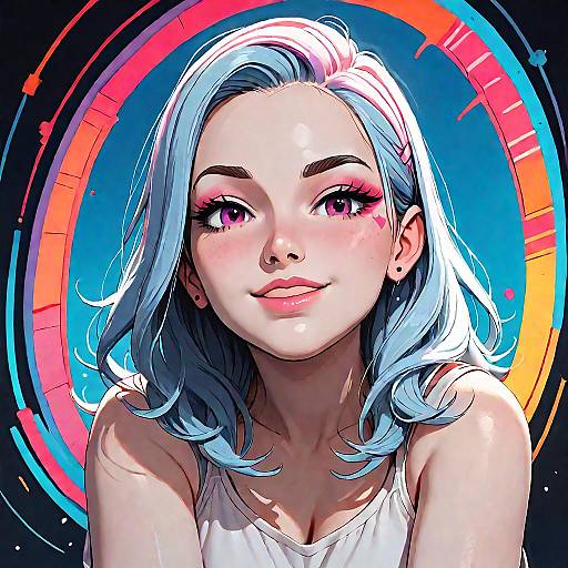 Elder Female with Playful Expression in 3D