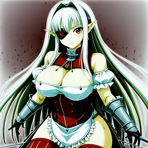 Illustration of Aldra (queen's blade), queen's blade in the style of Ikegami akane