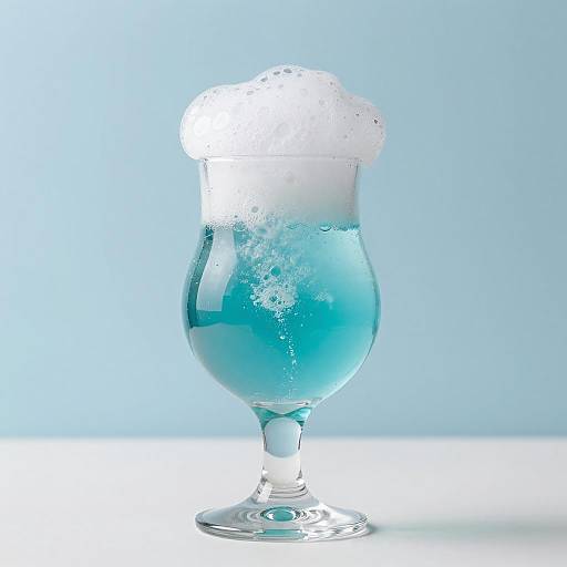 Whimsical Glass with Blue-Green Bubbles