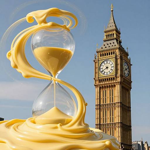 Surreal Melting Clocktower in Butter
