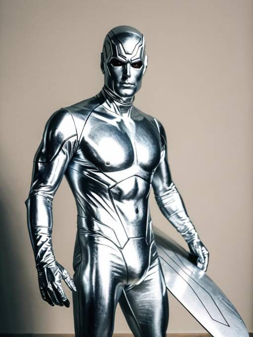 Man in Silver Surfer Costume