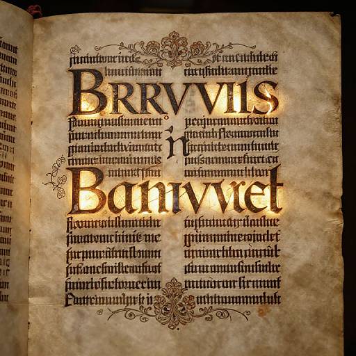 Photograph of an aged, illuminated manuscript with Gothic-style black lettering. 