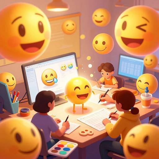 Whimsical Emoji Maker Studio Art
