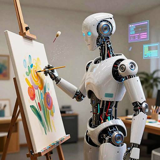Futuristic Robotic Artist Painting