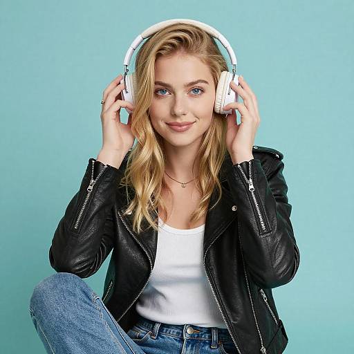 Young Woman with Headphones Portrait