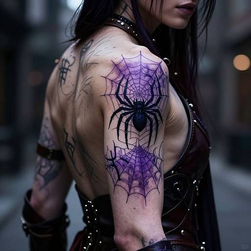 Dark Elf Rogue with Spider Web Tattoos