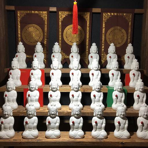 White Ceramic God Figurines Display