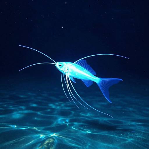 Luminous Alien Fish Above Ocean