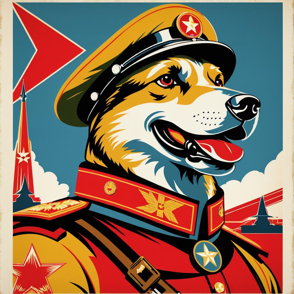 Heroic Soldier Dog in Soviet Style