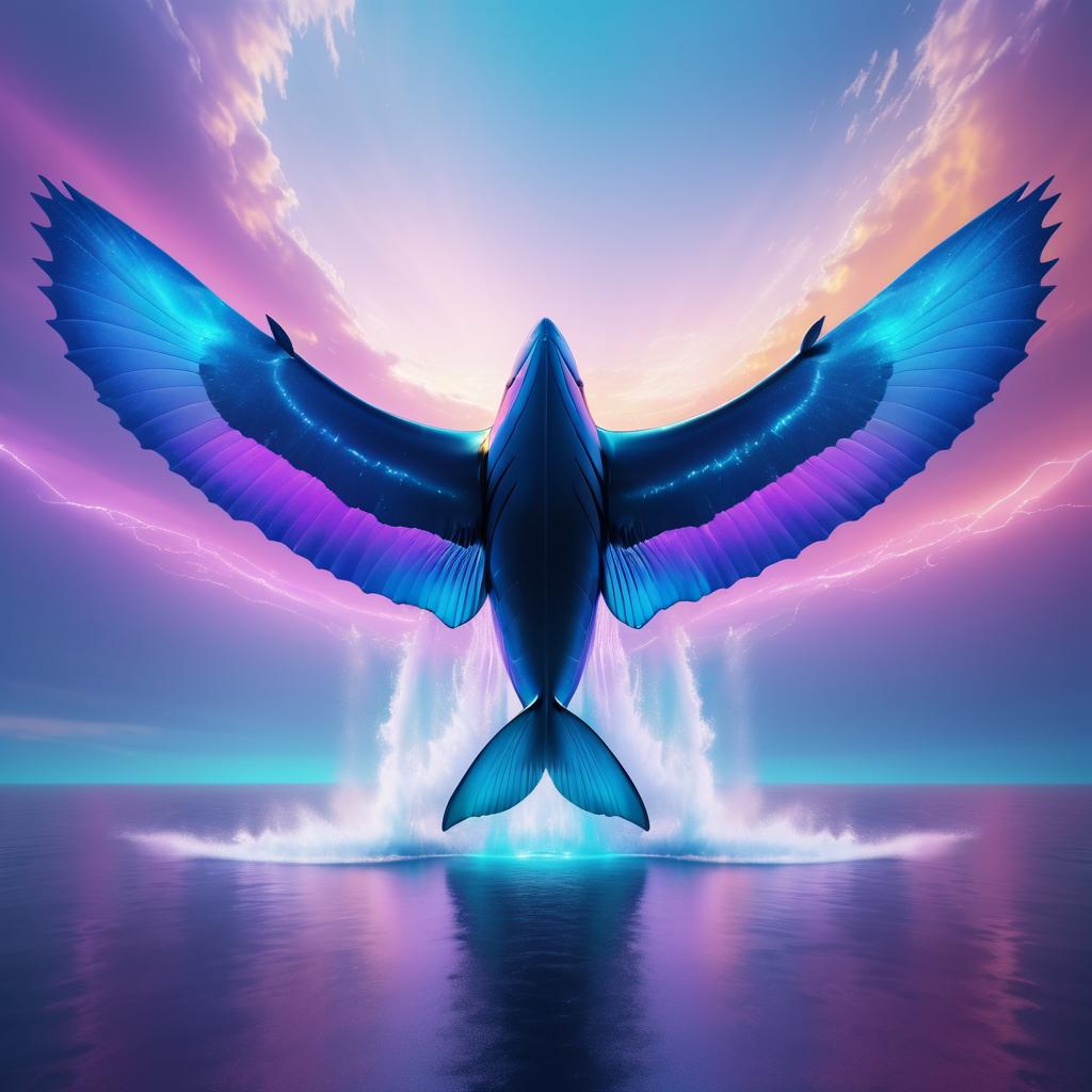 Majestic Whale with Spreading Wings