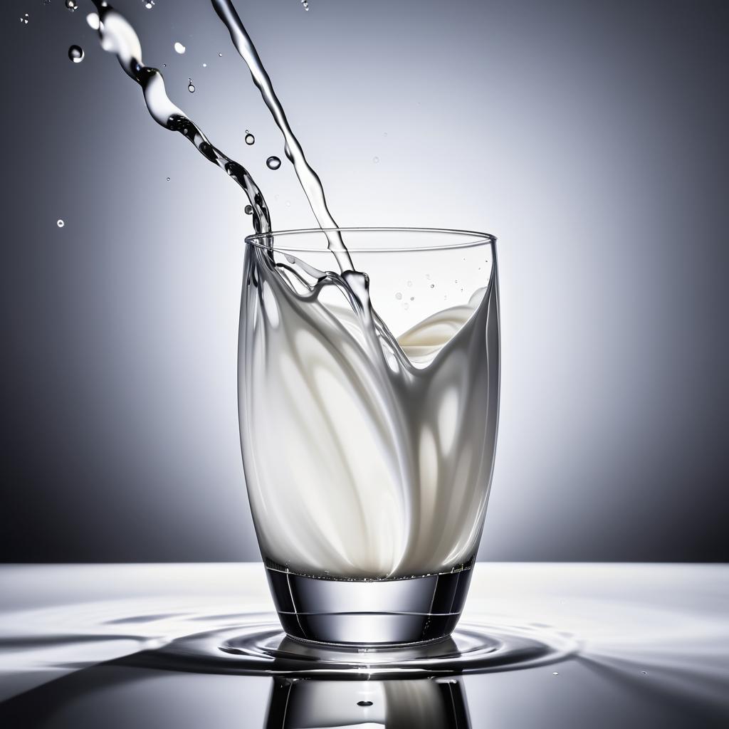 Elegant Milk Splash in Clear Glass