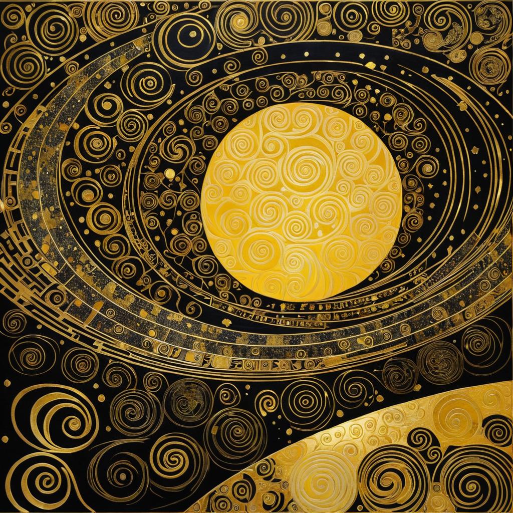 Gustav Klimt Inspired Art with Whimsical Patterns