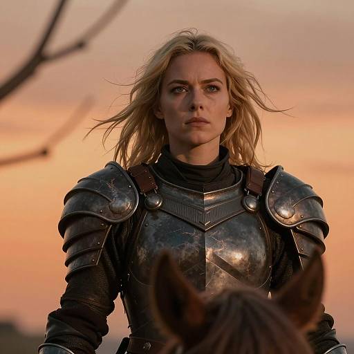 Intense Blonde Warrior in Dramatic Setting
