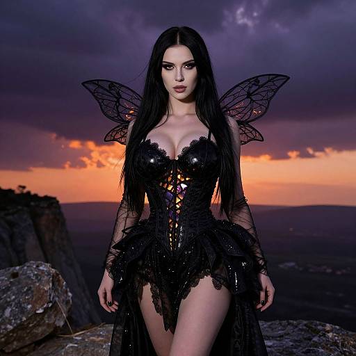 Gothic Fairy Costume at Sunset Cliff