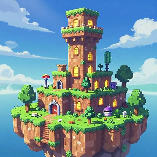 Pixelated Fantastical Island Prison