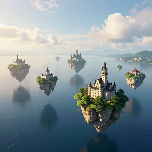 Serene Floating Island Archipelago