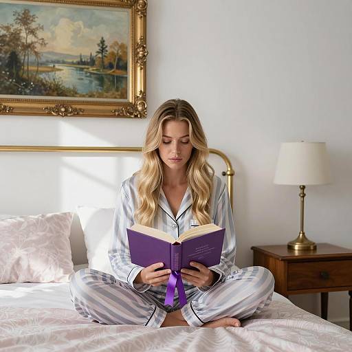 Cozy Reading Nook with a Thoughtful Woman