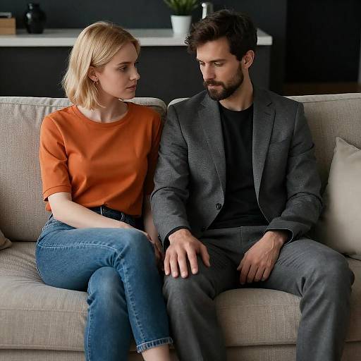 Intimate Moment on a Couch