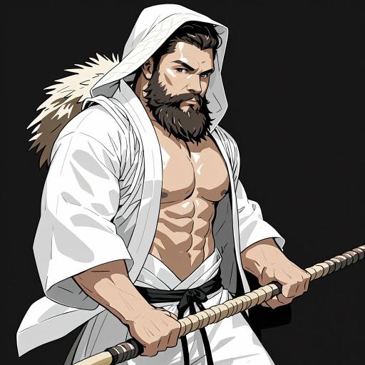 Strong Male Warrior in Japanese Style Strong Male Warrior in Japanese Style