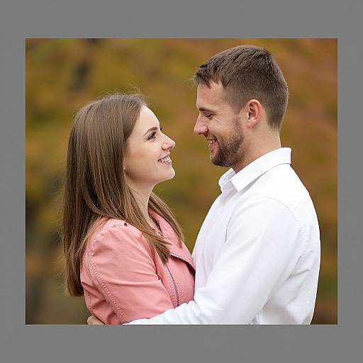 Cute Couple Hugging Outdoors