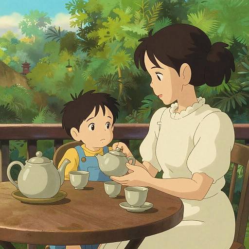 Studio Ghibli Style Quiet Afternoon Tea