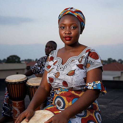 Elegant Young Woman in Ankara Costume
