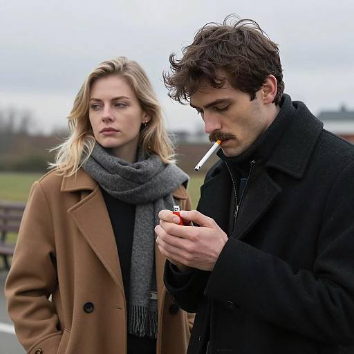 Couple Outdoors: A Moment Captured