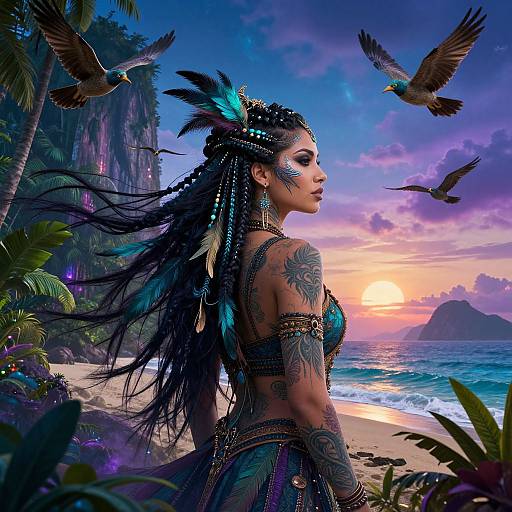 Mystical Woman on Cosmic Beach