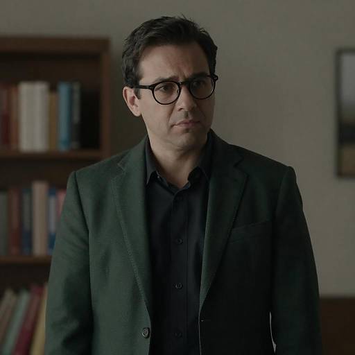 Serious Man in Dark Green Blazer