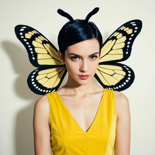 Woman in Yellow Butterfly Costume